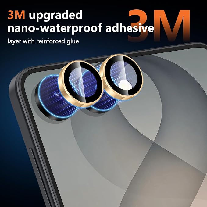 for Samsung Galaxy Z Flip 8 Camera Lens Protector, Individual Metal Ring Tempered Glass Lens Cover, [Strong Adsorption] Scratch Resistant Ultra-Thin HD Clear Lens Cover, 1 Set-Gold Ring - Image 4