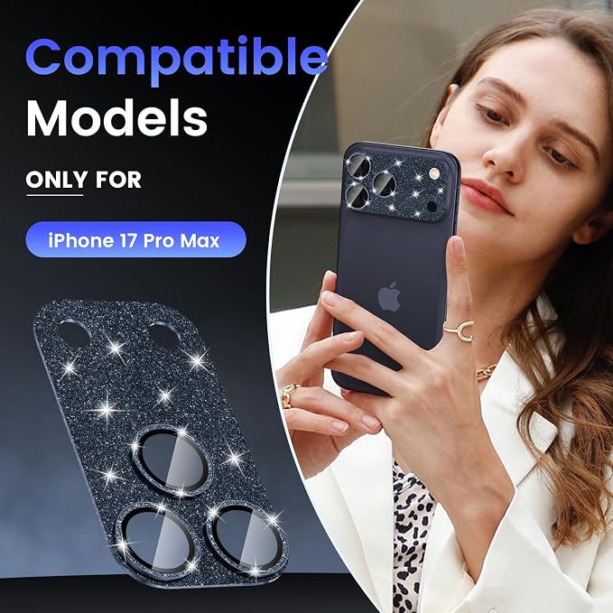 Tensea for iPhone 17 Pro Max Camera Lens Protector Bling | Metal Aluminum Alloy Tempered Glass Cover Camera Screen Protector Accessories, Case Friendly - Image 2