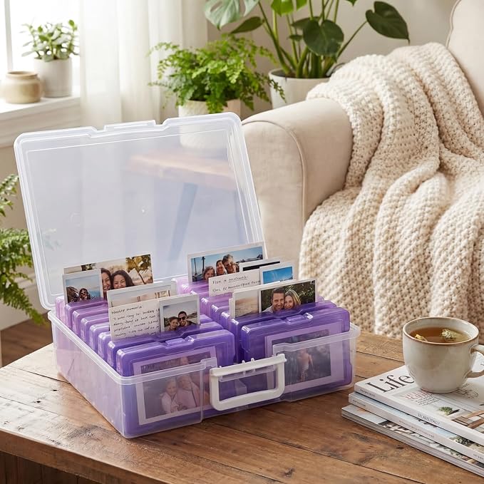 novelinks Photo Storage Boxes with Handle, Photo Organizers and Storage | 1Pack Color, Photo Albums 4x6 Pictures, Photo Cases, Classroom Organization, Index Card Box, Photo Card Holder, Seed Storage - Image 5