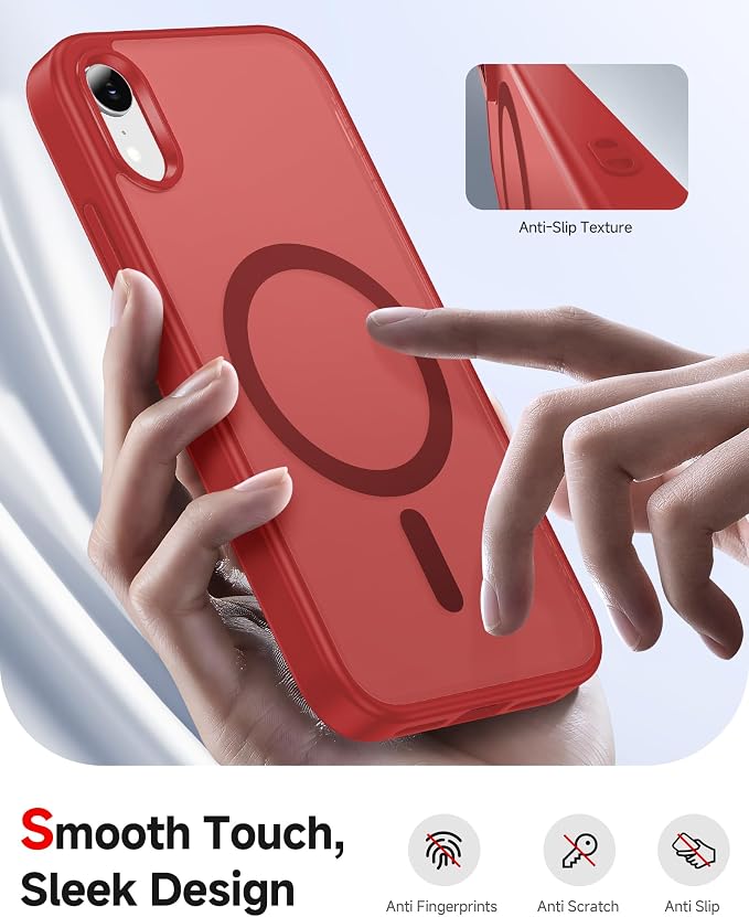 LeYi for iPhone-XR Phone Case Red with Screen Protector X2 + Camera Cover X2:[ MagSafe Compatible] Magnetic Cases for i Phone 10 iphoneXR Military Grade Protective Slim Matte Funda para 10XR, Red - Image 5