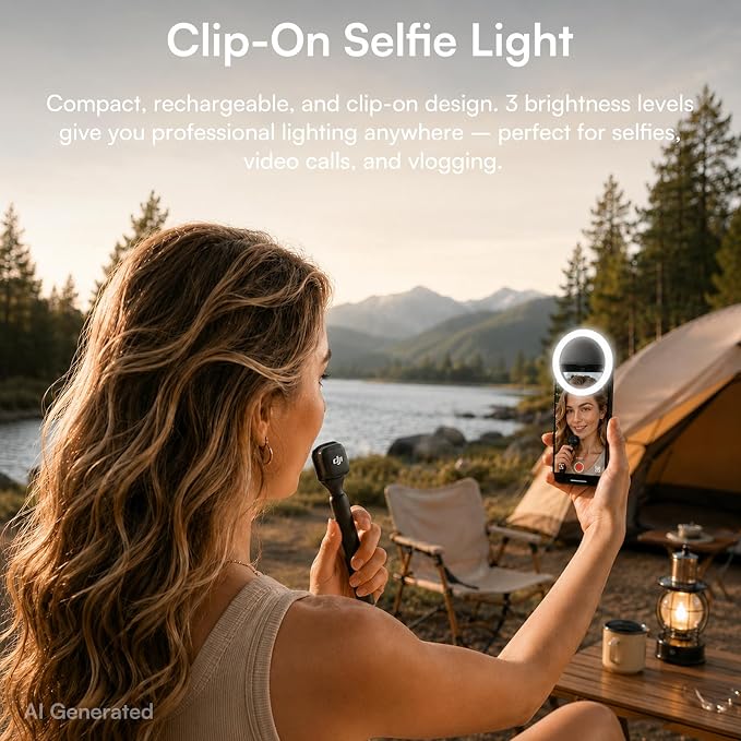 DJI Mic 3 Combo + Silicone Case + Interview Stick + Selfie Light | Wireless Microphone for iPhone/Camera/Android, Ultralight, Adaptive Gain Control, Dual Band Anti-Interference, 28h Use, Vlog - Image 8
