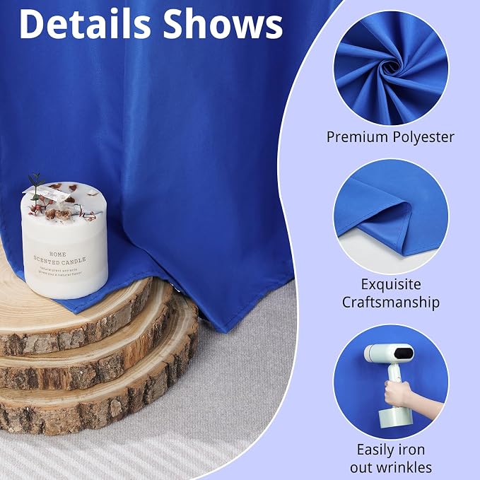 10x10FT Royal Blue Backdrop Curtains for Parties, 5x10FT 2 Panels | Wrinkle Resistant Fabric Drapes for Photography Birthday Wedding Background Decorations Easy Hang Multipurpose Use - Image 2
