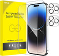 JETech Screen Protector for iPhone 14 Pro, 2+2 Pack | with Camera Lens Protector, 9H Tempered Glass, Full Coverage, HD Clear, Case-Friendly by JETech