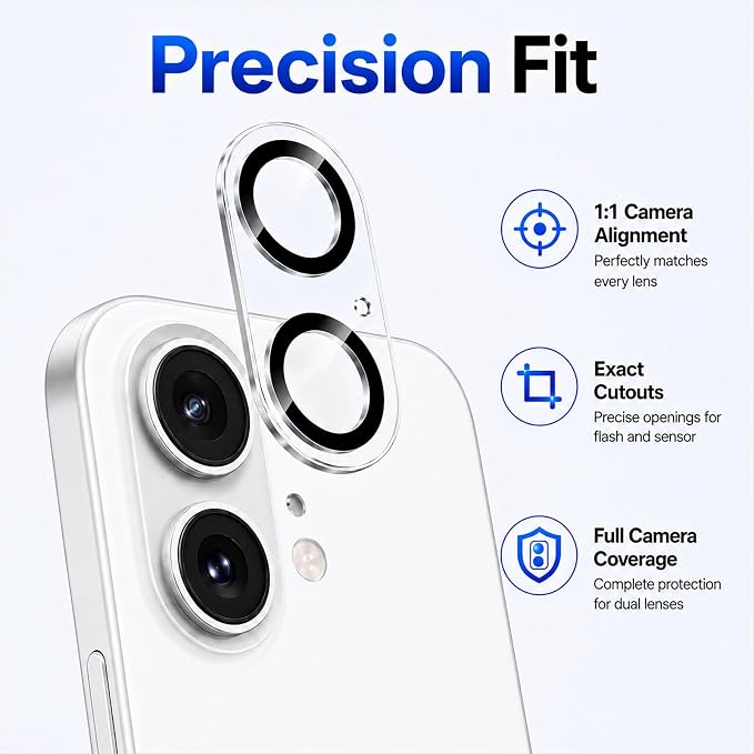 Camera Lens Protector for iPhone 16/iPhone 16 Plus- 3 Pack | 9H Tempered Glass, HD Clear, Scratch Resistant, Camera Cover Accessories, Case Friendly, Not Affect Night Shots - Image 5