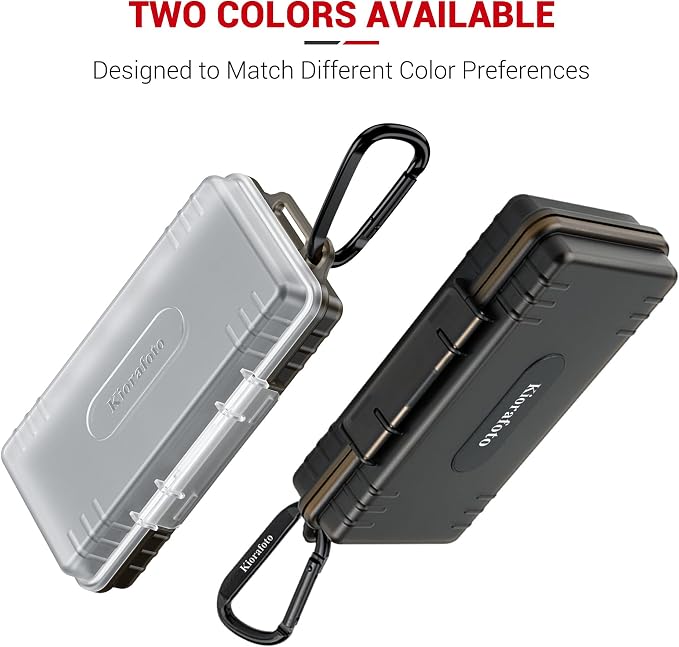 Kiorafoto Waterproof SD Card Holder with 40 Slots - Transparent | Large Capacity,Water-Resistant Memory Card Case,for 40 SD SDHC SDXC Cfexpress Type A PSV PS Vita,w Card Labels & Carabiner - Image 7