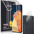 Didisky Screen Protector for Oneplus 9 Pro, 3 Pack Tempered Glass Film with 2 Pack Camera Lens Protector, Easy to Use,Scratch-Resistant,9H Hardness,3D Curved Full Coverage by Didisky