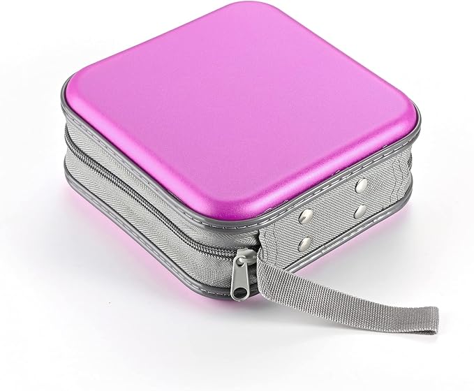 LIOVODE DVD Case, 48 Capacity Hard Plastic CD Case Holder for Car | DVD Storage, Hand Strap, Zipper Closure, Scratch-Resistant Sleeves, CD Storage for Music Blu-Ray Game Disc for Travel Office - Image 5