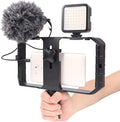 FocusFoto PRO U-Rig Smartphone Video Camera Cage Mount Holder Stabilizer Grip with Upgraded BY-MM1+ Microphone Mic+ 49 LED Light+ Mini Tripod Kit for Mobile Phone iPhone Filmmaking Videomaker by FocusFoto