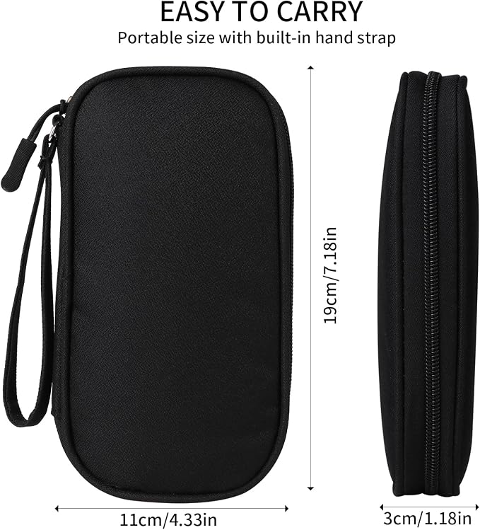Universal Cable Organizer - Electronics Accessories Bag for Charger, Phone, Memory Cards & Travel Gadgets (Black) - Image 2