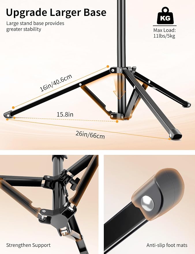 Flexible Tripod for iPhone, 88" Tall Cellphone Tripod with Gooseneck | Overhead Tripod with Phone Holder and Wireless Remote, Camera Phone Stand for Recording, Compatible with iPhone/Android - Image 3