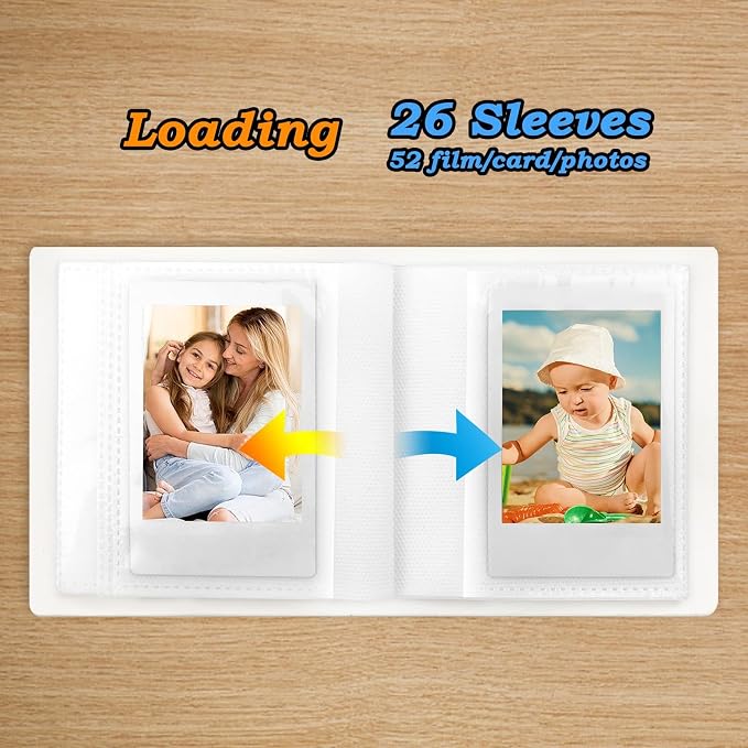 Ruibytree 52 Pockets Small Photo Album 2x3 for Instax Mini, White, 2 Pack | Pocket-Size, PU Leather Cover, Snap Closure, Acid-Free Pages, Fits Polaroid 2x3 Photos, Kodak Mini Prints & ZINK Photos - Image 5