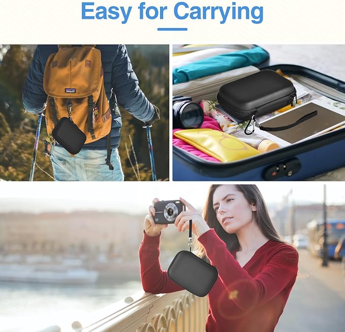 EMART Black Digital Camera Case Small Camera Bag Fit Camera Size<6"x4"x0.9" | Camp Snap Camera Case with Anti-Shock Bubble for KODAK PIXPRO FZ55/CAMKORY/Lecran, Perfect for Travel, Daily Use (Case Only) - Image 7