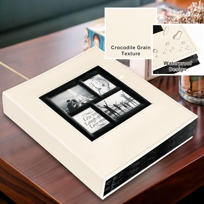 Ywlake Photo Album 4x6 1000 Pockets Photos, Extra Large Capacity Family Wedding Picture Albums Holds 1000 Horizontal and Vertical Photos Beige - Image 3