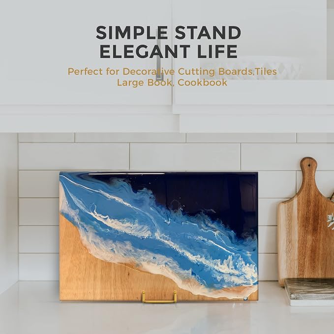 TR-LIFE 10 Inch Large Plate Stands/Holder for Display - Metal Picture Frame Holder Stand + Small Easels for Decorative Plate, Platter, Book, Plaques, Photo, Tabletop Art (Gold 2 Pack) - Image 7