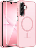FNTCASE for Galaxy A17/A16 5G Phone Case, Fit for Magsafe, Screen Protector | Translucent Matte, 14FT Military Grade Drop Protection, Slim Shockproof Protective, for Samsung A 17 A 16 Cover, Light Pink by FNTCASE