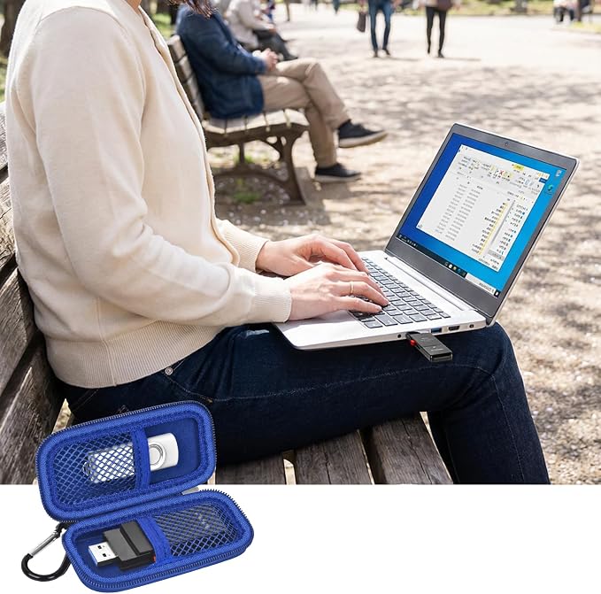 USB Flash Drive Case for SanDisk for Samsung, for SD/SDXC/SDHC Memory Cards | for Buffalo External 1.0TB Portable SSD, Mini Electronic Accessories Organizer, Office/Travel Use, Thumb Drive Bag Only - Image 9