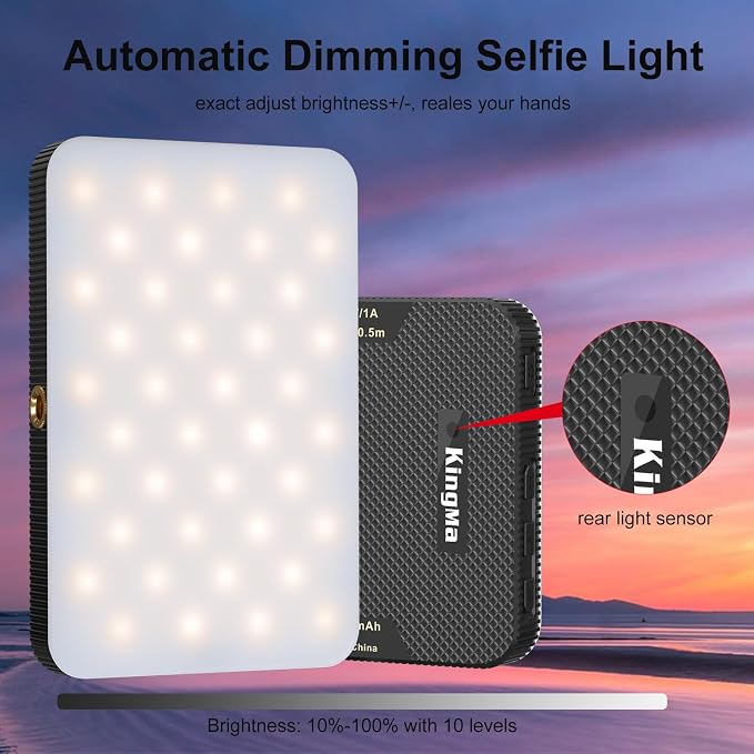 King Ma Selfie Light, LED Light with 3 Modes & Clip Rechargeable Vlog Light | Portable LED Selfie Light with Clip & 3 Modes for iPhone/ Camera/ Computer Rechargeable Vlog Light for TikTok Streaming-Video - Image 2