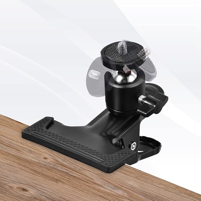 UTEBIT 2 Pack Tripod Camera Mount Clip with 360 Swivel Mini Ballhead, Black - Image 7