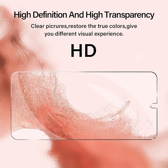 Galaxy S22 Tempered Glass Screen Protector + Camera Lens Protector [ 2 + 2 Pack ][Case Friendly] [Anti-Scratch] [Ultrasonic Fingerprint Unlock] Clear HD Glass Protective Film for Samsung Galaxy S22 - Image 6