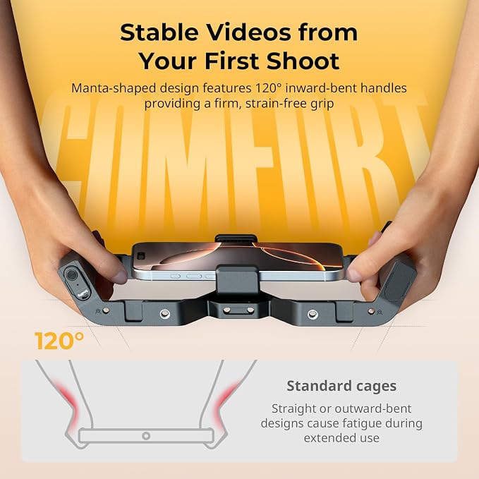 SMALLRIG IG-01 Universal Phone Cage for Short Video Starters, Dual Handgrip Smartphone Video Rig with Cold Shoe Mount, for iPhone 17 16 & Android, for Creators Vlogging-5355 - Image 6