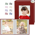 Popotop 2 Pack Photo Album 5x7 Pictures, Small Linen Slip-in Photo Albums Book for 80 Photos with 40 Pockets, Birthday Gifts for Women Mom Family Baby by Popotop