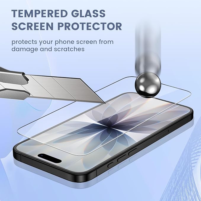 Maxdara for iPhone 17 Screen Protector (6.3 inches) | iPhone 17 Back Screen Protector and Front Screen Protector with Camera Protector, 9H Hardness - Image 6