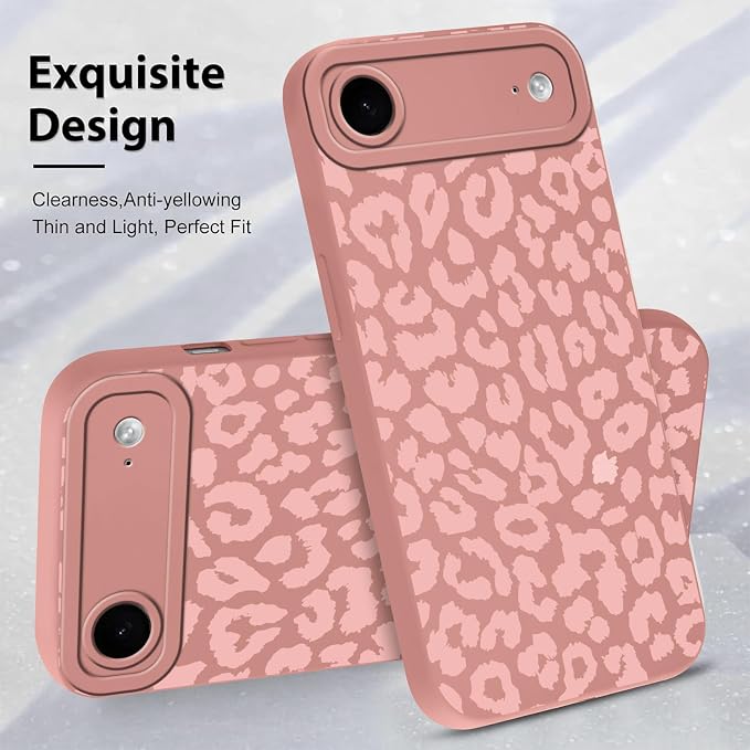 Cute Pink Cheetah Print Phone Case for iPhone Air 6.5" | Aesthetic Leopard Pattern Design Cover Full Camera Lens Protective Shockproof Soft Slim TPU Funda for Women Girls - Image 4