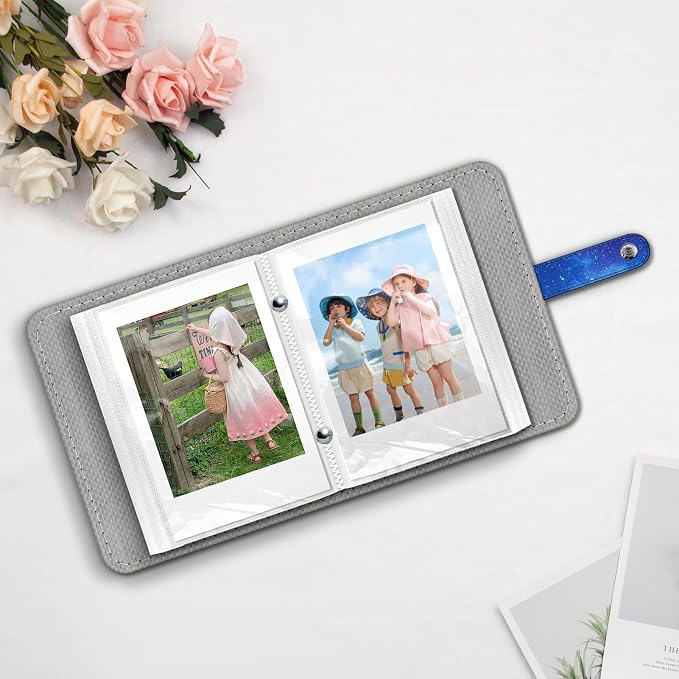 Fintie Mini Photos Album Book for 2x3 Inch Films - 52 Pockets Small Albums | For Fujifilm Instax Mini, Polaroid Hi-Print Pictures, Portable Kpop Photocard Holder, Travel Memory Book, Starry Sky - Image 3