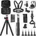 NEEWER Basics 16 in 1 Accessories Kit Compatible with DJI OSMO Pocket 3, Mini Tripod Selfie Stick Chest Strap Magnetic Neck Mount Extension Adapter Mountaineering Cycling Dual Cam Vlog, GP-52 by Neewer
