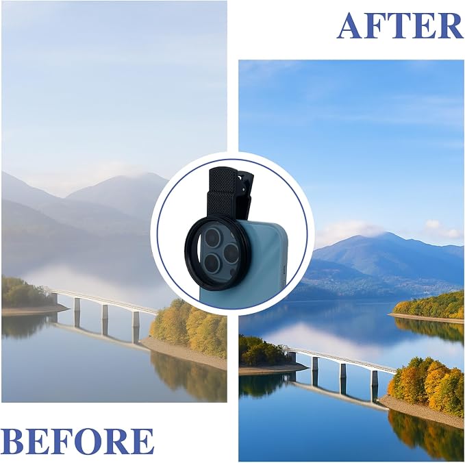 52mm Clip-On Circular Polarizer (CPL) Lens Filter Kit – Professional Phone Camera Filter for iPhone 17–11 & Compatible DSLR Cameras - Image 4