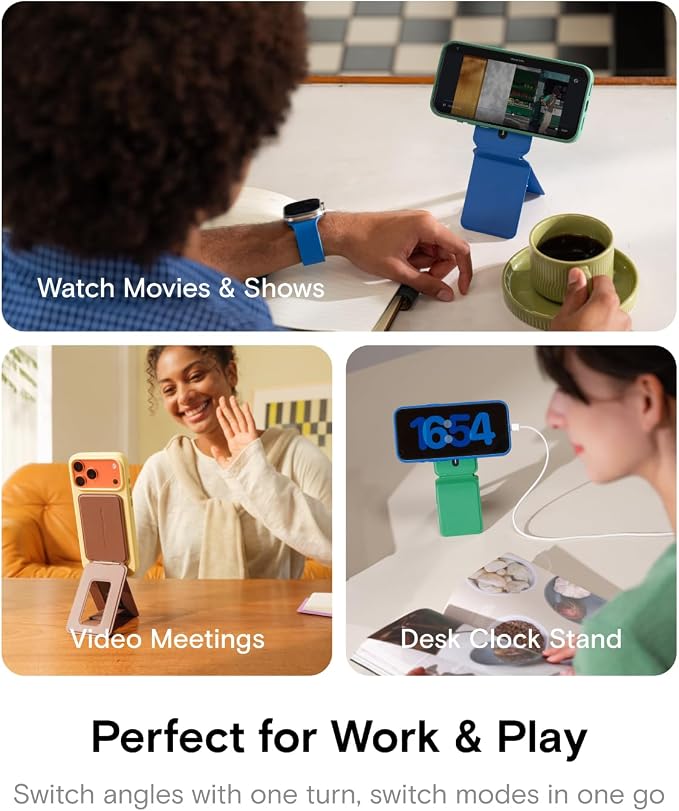 MOFT Phone Tripod Stand, Portable Selfie Stick for iPhone, Mulit-Angle | Pocket Size | Strong Magnets l MOVAS Leather | Magsafe Compatible | Easy to Charge | Stylish |For Content Creators - Image 5