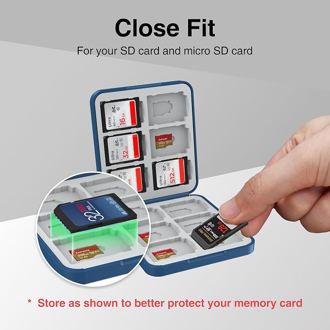 HEIYING Memory SD Card Holder with 24 Card Slots for Micro SD Cards | 12 SD + 12 Micro SD Slots, Magnetic Closure, Compact Portable Storage case with Soft Silicone Interior for Card Protection - Image 3