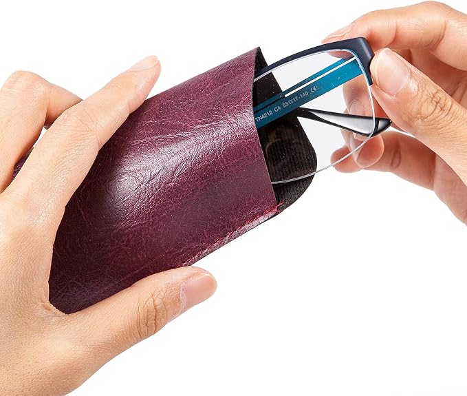 TRIUMPH VISION 3 Pack Reading Glasses Pouch Soft Case Eyeglass Sleeve Slim | Alternative to Bulky Case in bag, Lightweight Lined Padded Protect Optical lens Slip in, Cute Pattern Portable for Daily Use - Image 4