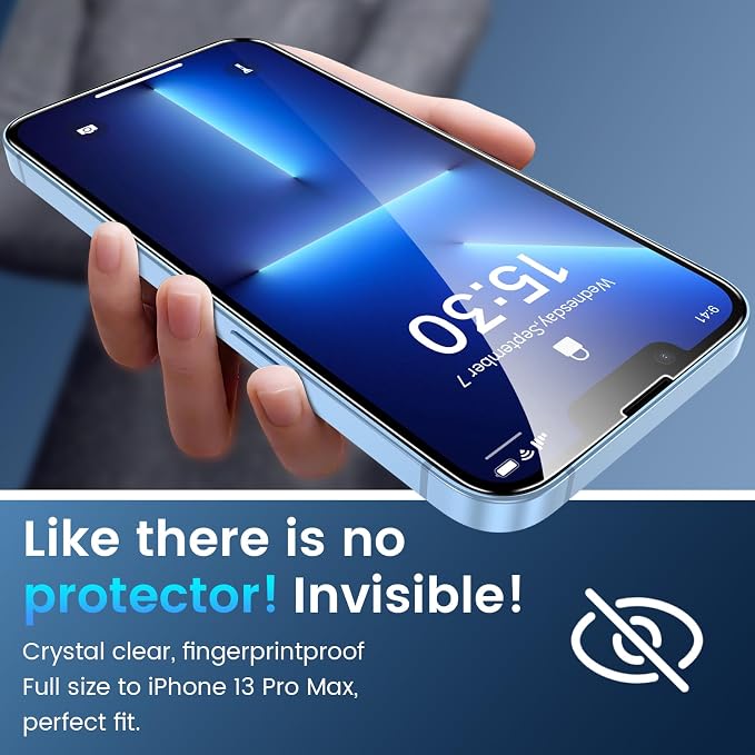 Fotbor for [3+3 Pack] iPhone 13 Pro Max Screen Protector with Camera Lens Protector, 9H Tempered Glass Case Friendly Film with Easy Installation Kit 6.7'' - Image 3