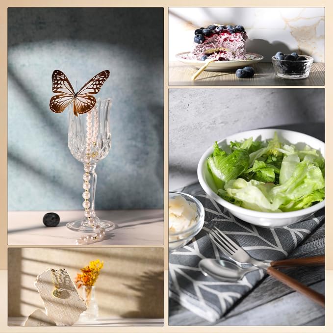 16 x 11.5 in Photo Backdrop Kit, 10 Sheets, 20 Patterns, 4 Shadow Boards | Creates 4 Window-Style Light Effects for Food, Jewelry, Cosmetics and Other Small Product Photos, Flat Lays and Videos. - Image 7