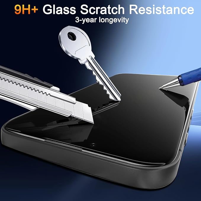 TZGZT Privacy Screen Protectors for iPhone 13 Pro Max, Tempered Glass,HD | 3 Pack, 9H+ Military Grade Shatterproof, Easy Installation, Bubble Free, Case Friendly, Includes Camera Lens Protectors - Image 5