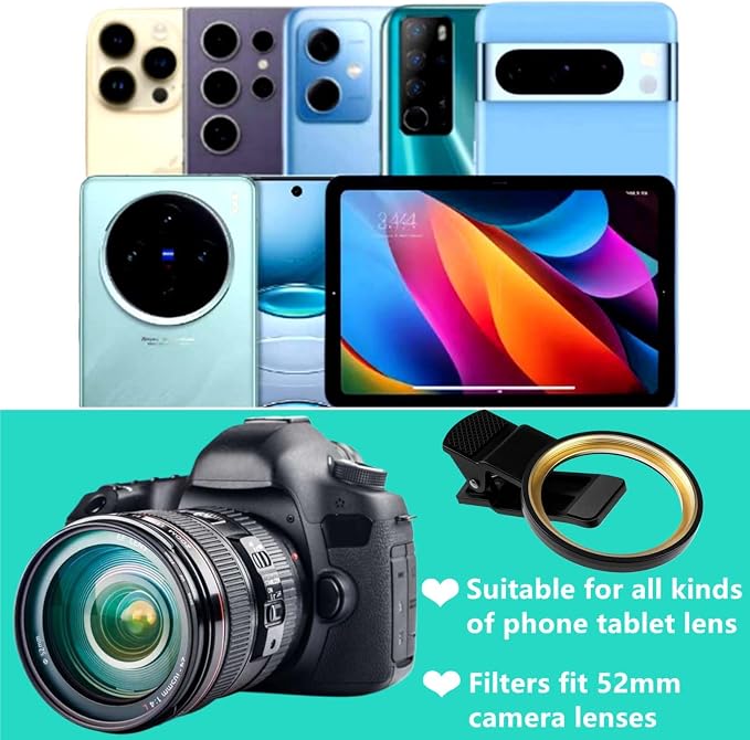 Clip On cpl Polarizing Filter for iPhone, HD Coated Phone Polarizer Lens | 4.2 stars, 144 reviews. Rotating ring for easy adjustment. Cuts water, glass & skin glare. Fits all phones. Pouch & cloth. - Image 6