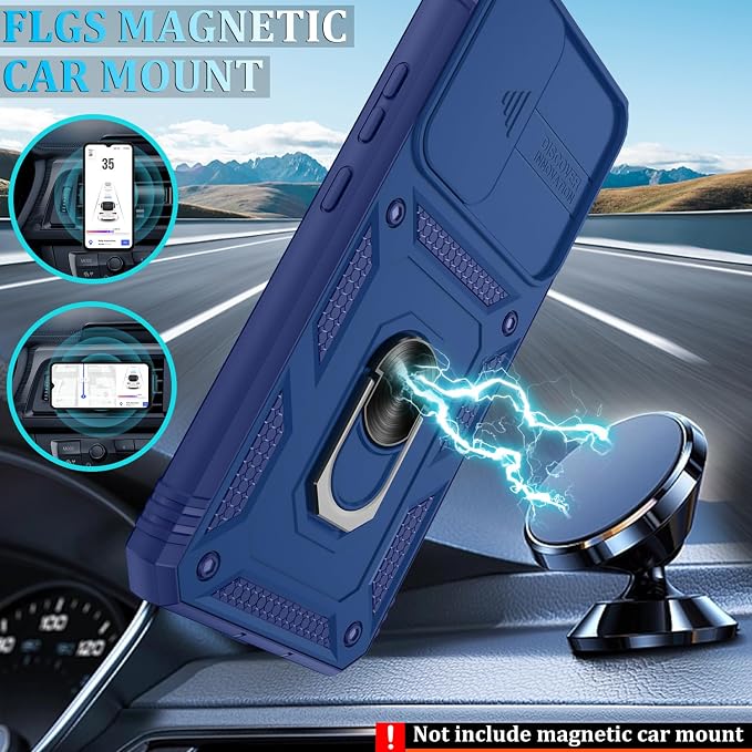 Gritup for Samsung Galaxy S22+ Plus Case with Screen Protector*2, Galaxy S22 Plus Case Build in 360° Rotating Ring Kickstand, Military Grade Protective Case for S22 Plus Phone, Blue - Image 7