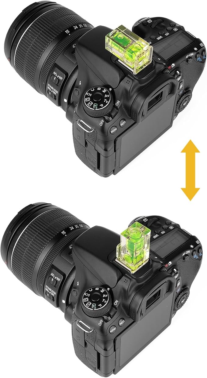 Hot Shoe Level, 4Pack ChromLives Shoe Bubble Level Camera Hot Shoe Cover 2 Axis Bubble Spirit Level Compatible with DSLR Film Camera Canon Nikon Olympus,Combo Pack - 2 Axis and 1 Axis - Image 3