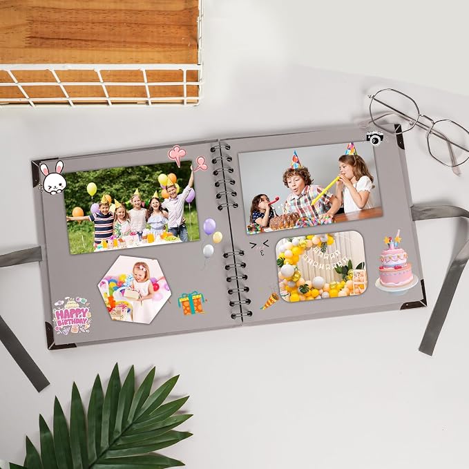 LOYALBOOK 8 x 8 inch DIY Scrapbook Album 60Pages For Wedding Family Photo | Nice Thick Sturdy&Well-Made Good Value Craft Parties Birthday Dinners Graduation Ceremonies Diplomas Storage - Image 4