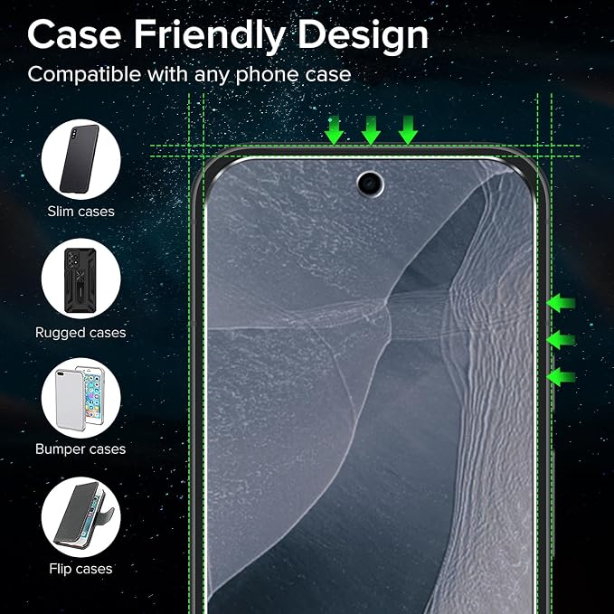 ivoler Screen Protector for Google Pixel 11/11 Pro Tempered Glass 3-Pack | with [Easy Installation Frame], Anti-Scratch Case Friendly Clear HD Film for Google Pixel 10 / Pixel 10 Pro 6.3 inch - Image 6