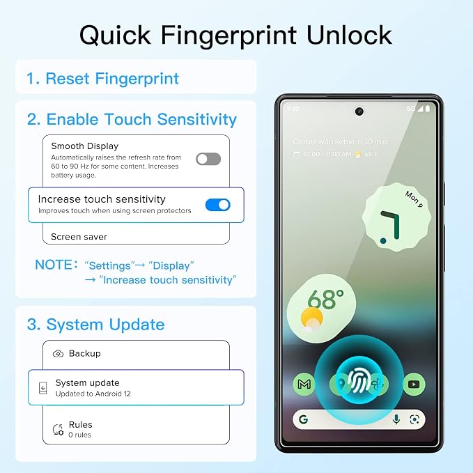 JETech Screen Protector for Google Pixel 6a, 2+2 Pack | with Camera Lens Protector, HD Clear Tempered Glass, Anti-Scratch Protection, Easy Installation Tool - Image 2