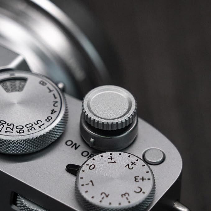 Camera Soft Release Button, 13mm Brass Shutter Button, Silver | For Fujifilm X-T5/X-T4/X-T3/X-T30, X100VI/X100V, Leica M, Nikon Zf/Df.Screw-In, Knurled Grip, Threaded Cameras - Image 8