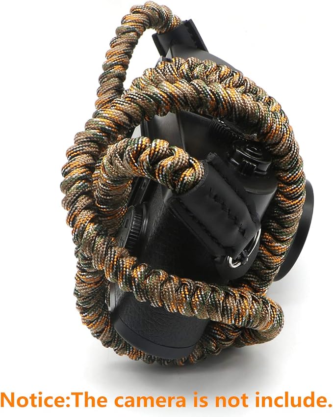 Paracord Woven Camera Neck Shoulder Strap Belt Hand Compatible with Canon Nikon Sony Olympus Pentax Fujifilm Panasonic SLR DSLR Digital Mirrorless Cameras 36inch Camouflage - Image 4
