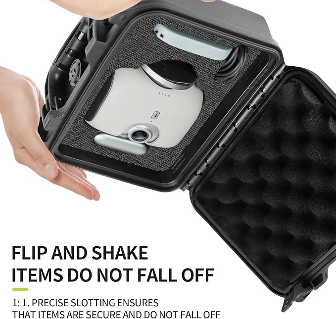 sarlar Portable Carrying Case for XbotGo, Durable PP Plastic with EVA Liner, Waterproof Dustproof, Shockproof Design, Secure Lock & Ventilation System, Includes Mesh Pocket, Ideal for Storage Travel - Image 2