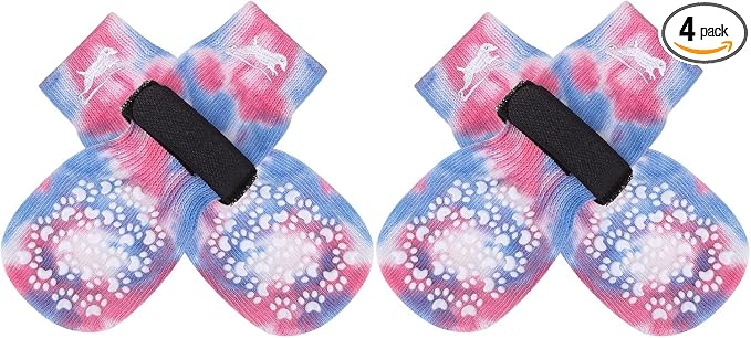EXPAWLORER Anti Slip Dog Socks to Prevent Licking Paws, Dog Shoes for Hot Pavement, Dog Booties for Small Medium Large Senior Dogs, Traction Control Boots & Paw Protectors for Hardwood Floors by EXPAWLORER