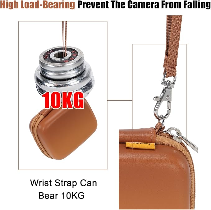 Cwatcun Digital Camera Case, Compact Protective Pouch for Kodak/Canon/Sony | Fits cameras up to 4.9"x3.5"x2.2". 900Dscratch-resistant, water-repellent, 3-layer shockproof sponge, detachable wristband. - Image 6