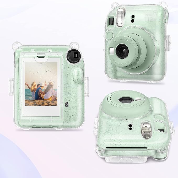 Fintie Protective Case for Fujifilm Instax Mini 12 Instant Camera - Crystal Hard Shell Cover with Upgraded Film Pocket for Storing Photos & Removable Shoulder Strap | Crystal Hard Shell Cover, Back Films Pocket, Adjustable Shoulder Strap, Scratch Pesis... - Image 5