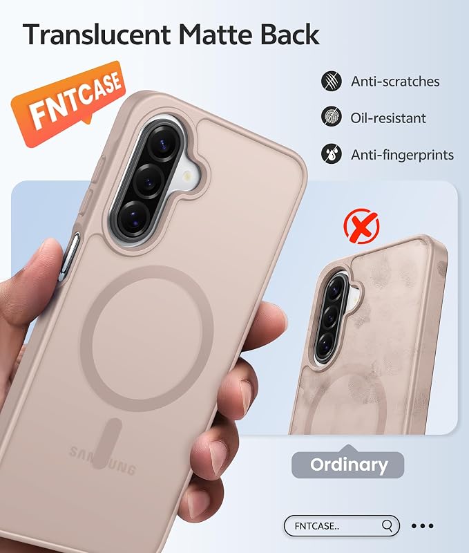 FNTCASE for Galaxy A17/A16 5G Phone Case, Fit for Magsafe, Screen Protector | Translucent Matte, 14FT Military Grade Drop Protection, Slim Shockproof Protective, for Samsung A 17 A 16 Cover, Desert Gold - Image 6