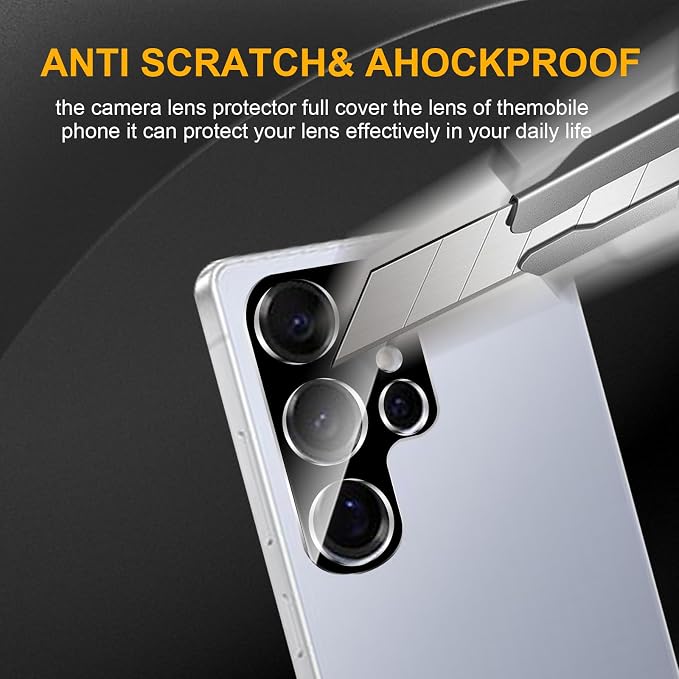 3 Pack Camera Lens Protector for Samsung Galaxy S25 Ultra | Tempered Glass,Anti-Fingerprint,9H Hardness,Scratch Resistant,Easy to Install,Bubble Free,HD Clarity - Image 4